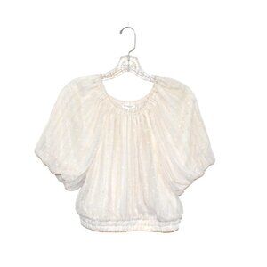 By The River Swiss Dot Boho Summer Crop Top Size L NWOT